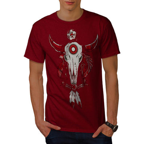 Indian Buffalo Skull Mens T-Shirt