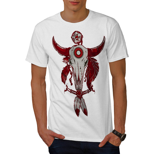 Indian Buffalo Skull Mens T-Shirt