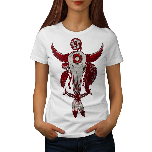 Indian Buffalo Skull Womens T-Shirt