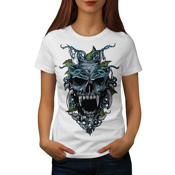 Evil Horror Skull Womens T-Shirt