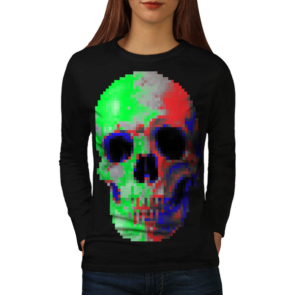 Skull Head Sugar Art Womens Long Sleeve T-Shirt