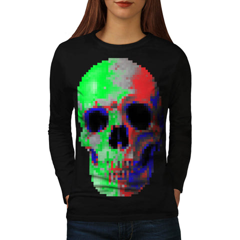 Skull Head Sugar Art Womens Long Sleeve T-Shirt