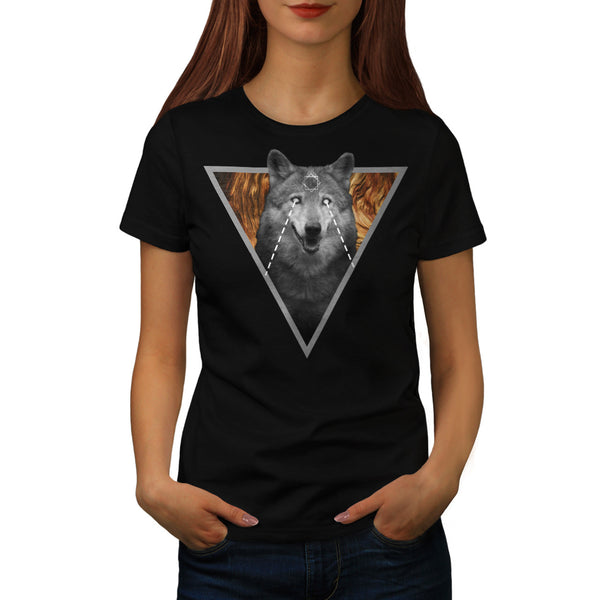 Triangle Wolf Stare Womens T-Shirt