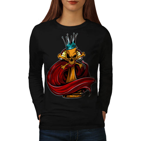 Chess Skull Figure Womens Long Sleeve T-Shirt