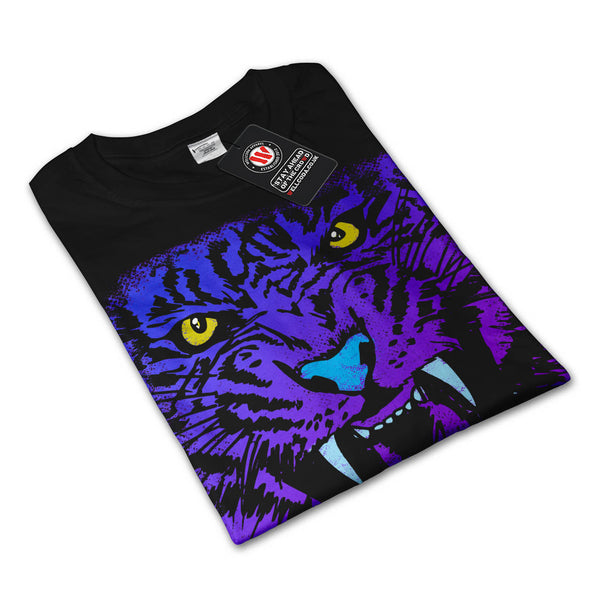 Purple Tiger Attack Mens Long Sleeve T-Shirt