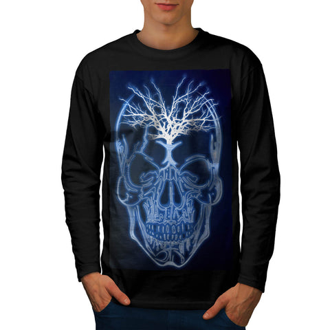 Skull Head Soul Glow Mens Long Sleeve T-Shirt
