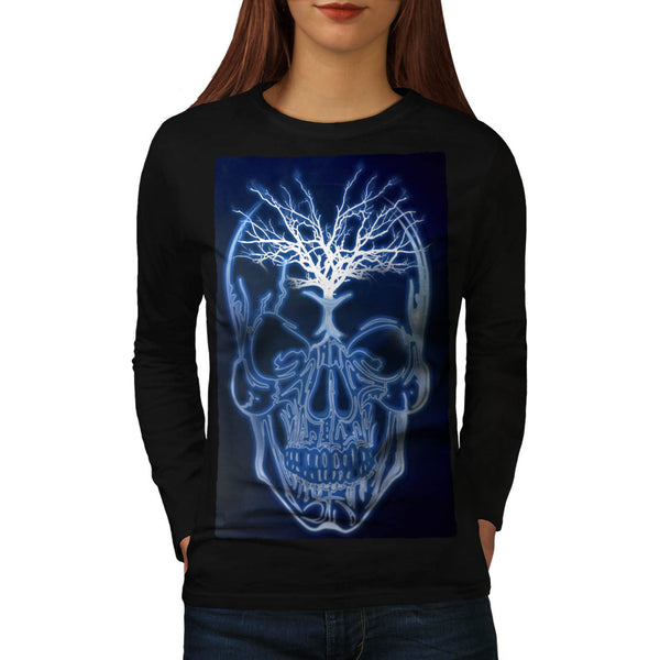 Skull Head Soul Glow Womens Long Sleeve T-Shirt