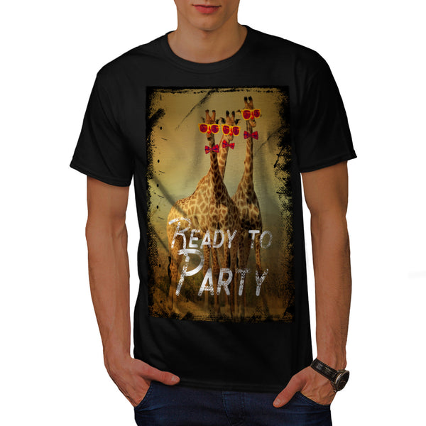 Giraffe Party Time Mens T-Shirt