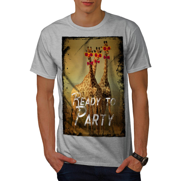 Giraffe Party Time Mens T-Shirt