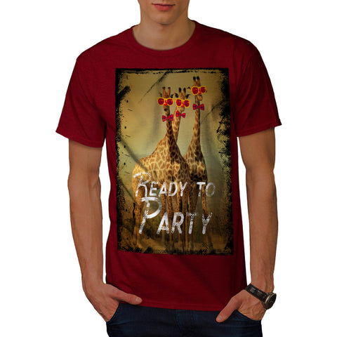 Giraffe Party Time Mens T-Shirt