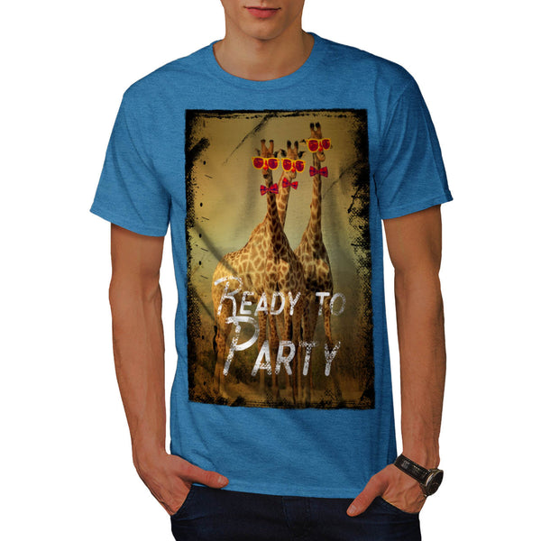 Giraffe Party Time Mens T-Shirt