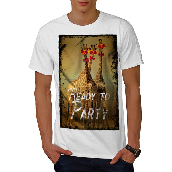 Giraffe Party Time Mens T-Shirt