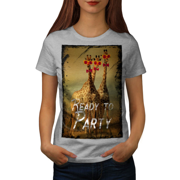 Giraffe Party Time Womens T-Shirt