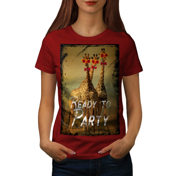 Giraffe Party Time Womens T-Shirt