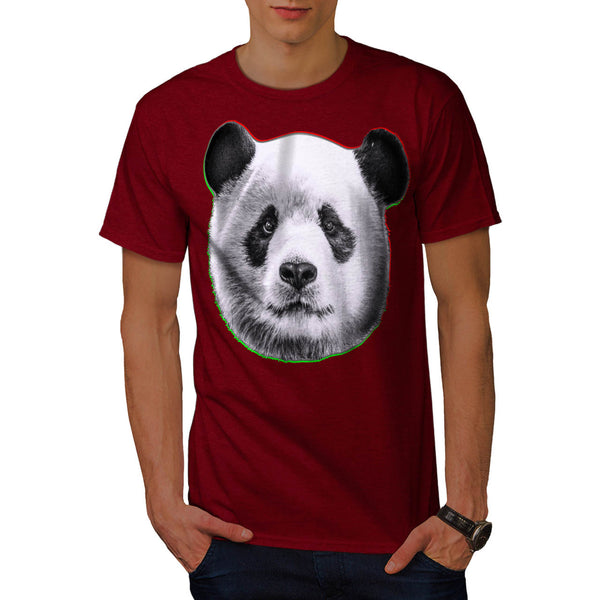 Cracked Wood Panda Mens T-Shirt
