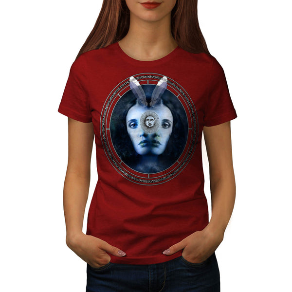 Two Face Lady Mirror Womens T-Shirt