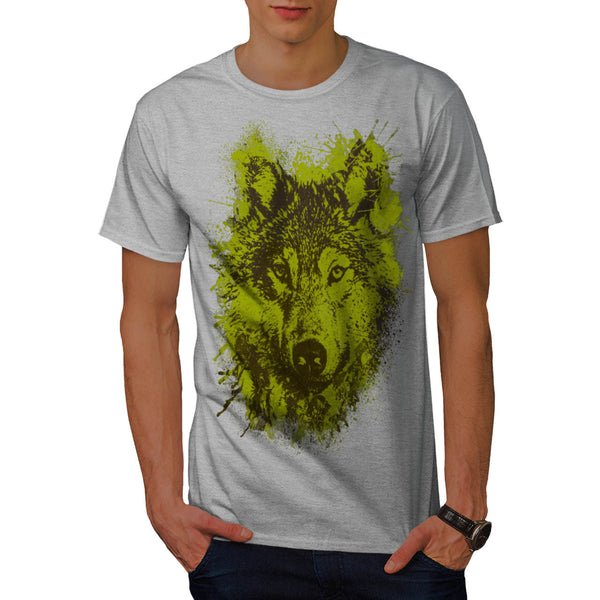 Paint Splash Wolf Mens T-Shirt