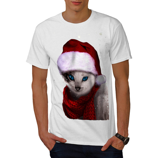 Xmas Cute Kitten Cat Mens T-Shirt
