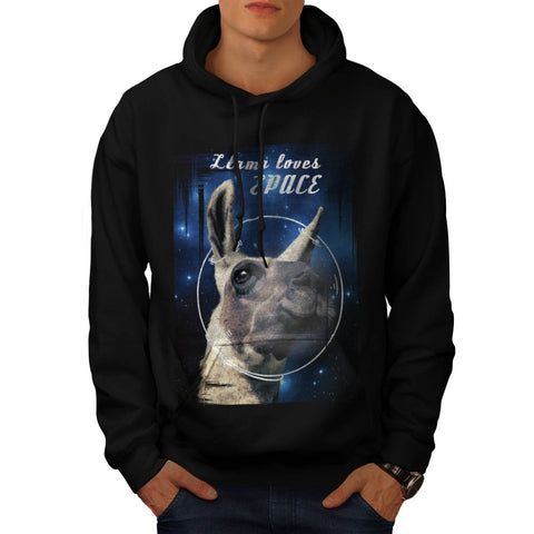 Lama Love Space Fun Mens Hoodie