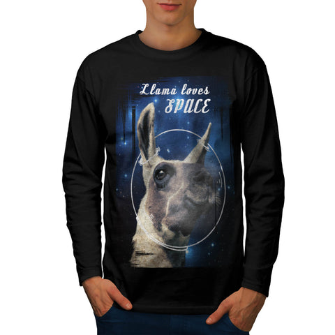Lama Love Space Fun Mens Long Sleeve T-Shirt