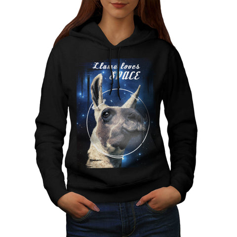 Lama Love Space Fun Womens Hoodie