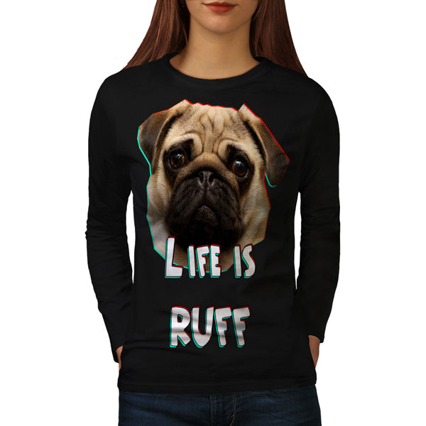 Pug Dog Face Look Womens Long Sleeve T-Shirt