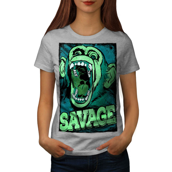 Crazy Monkey Scream Womens T-Shirt