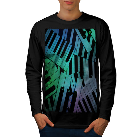 Keybord Play Music Mens Long Sleeve T-Shirt