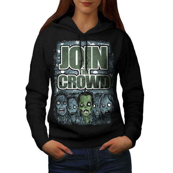 Zombie Monster Crowd Womens Hoodie