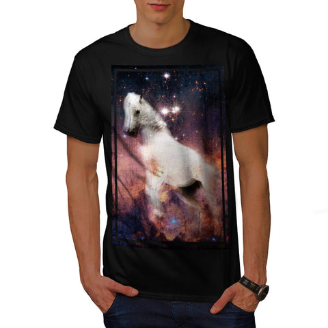 White Space Horse Mens T-Shirt