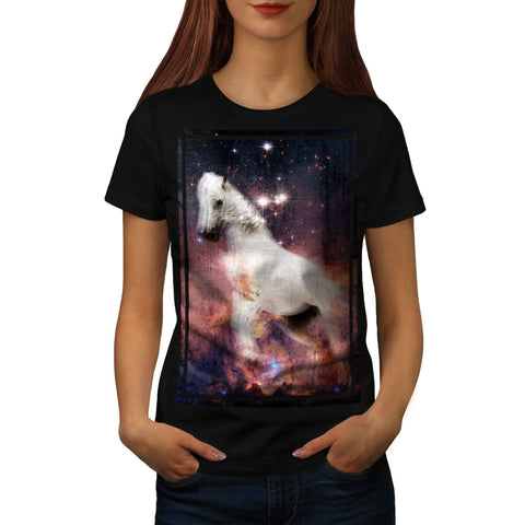 White Space Horse Womens T-Shirt
