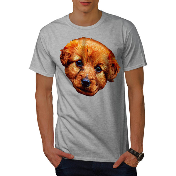 Brown Puppy Dog Head Mens T-Shirt