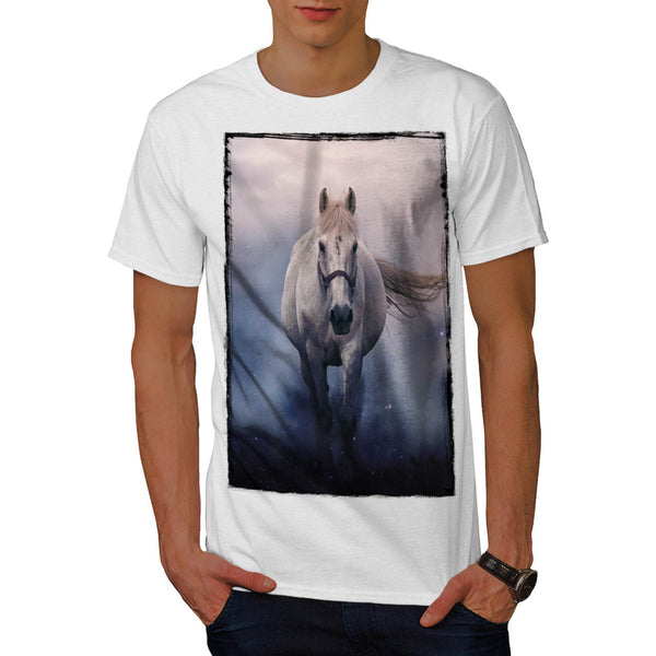 White Horse Running Mens T-Shirt