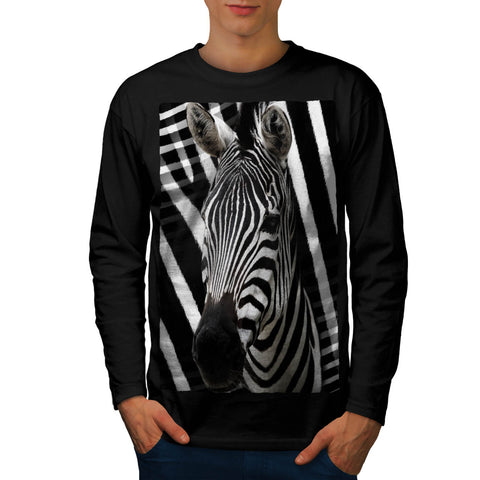 Zebra Head Fashion Mens Long Sleeve T-Shirt