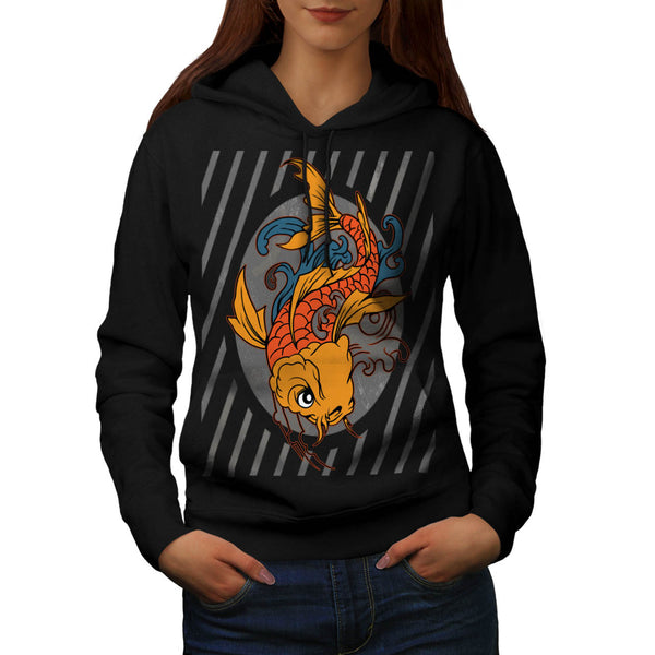 Gold Fish Tide Swim Womens Hoodie