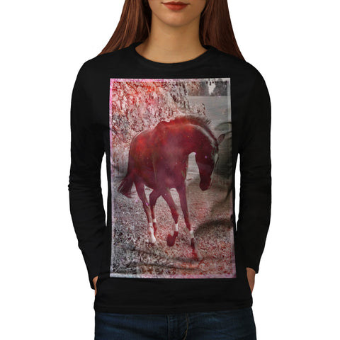 Young Horse Gallop Womens Long Sleeve T-Shirt