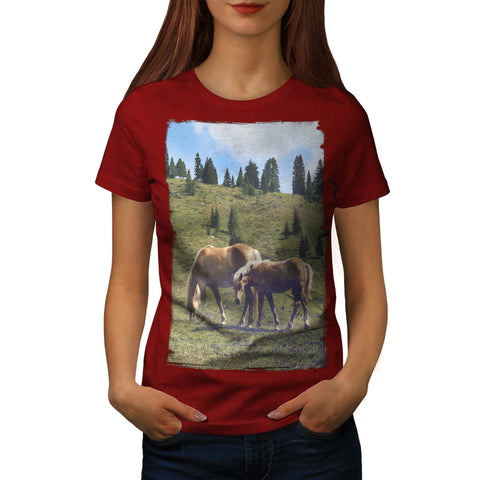 Foal & Mama Horse Womens T-Shirt