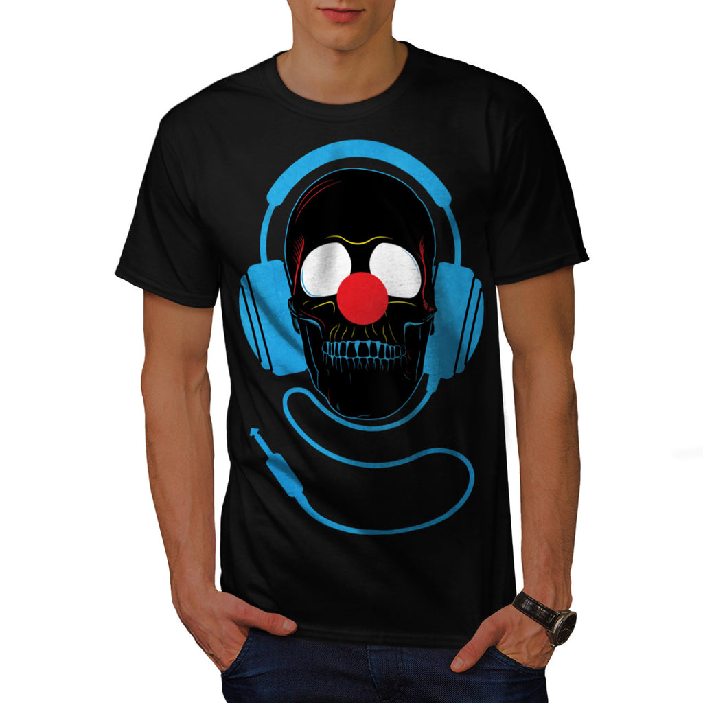Headphone Skull Face Mens T-Shirt