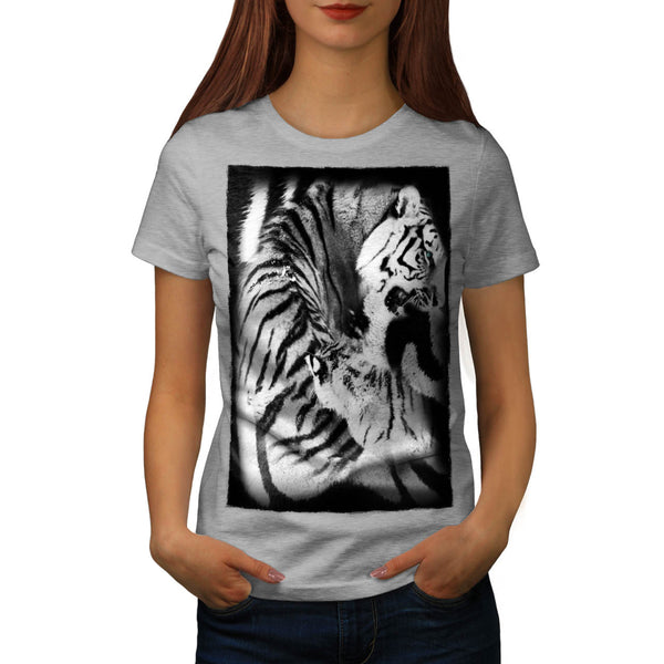 White Tiger Print Womens T-Shirt
