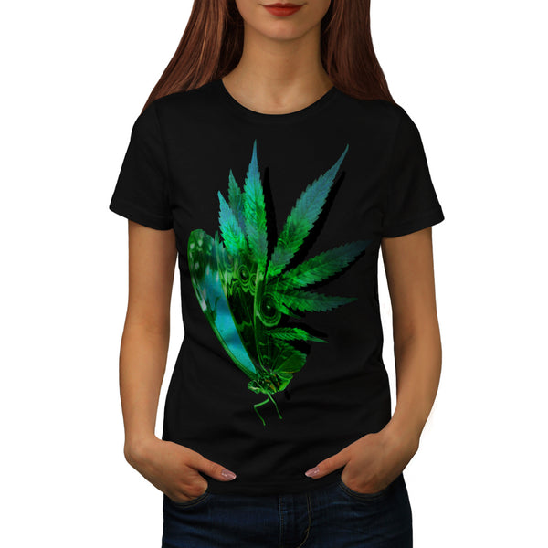 Marijuana Butterfly Womens T-Shirt