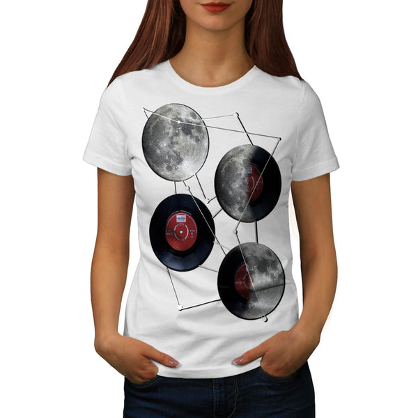 Vinyl Moon Geometry Womens T-Shirt