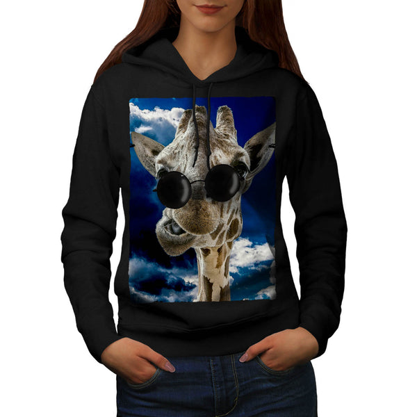 Goofy Giraffe Head Womens Hoodie