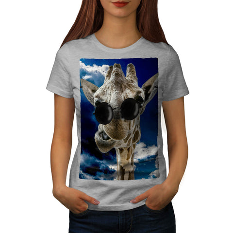 Goofy Giraffe Head Womens T-Shirt