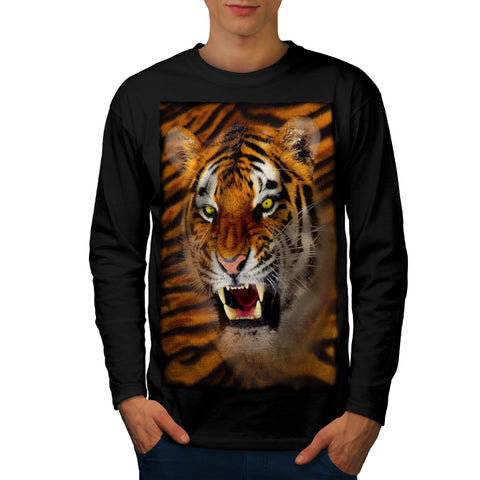 Furious Tiger Look Mens Long Sleeve T-Shirt