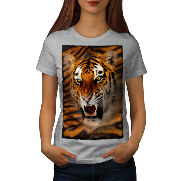 Furious Tiger Look Womens T-Shirt