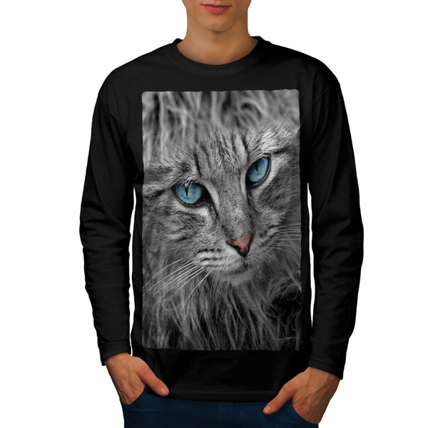 Majestic Kitten Face Mens Long Sleeve T-Shirt