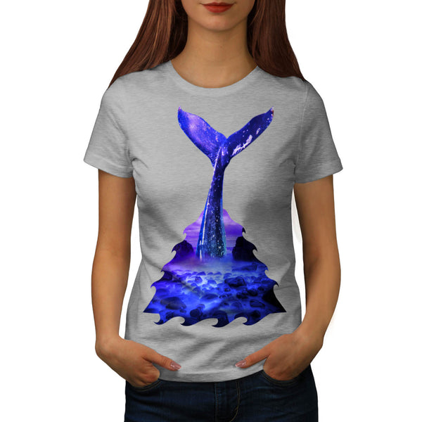 Blue Whale Diving Womens T-Shirt