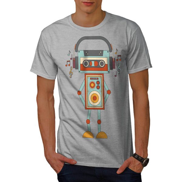 Robot Music Tape Dj Mens T-Shirt
