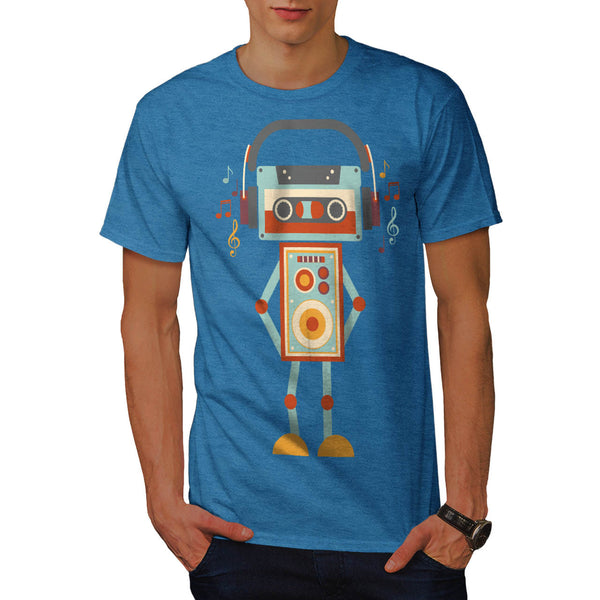Robot Music Tape Dj Mens T-Shirt