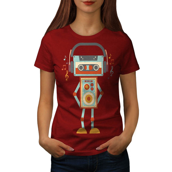 Robot Music Tape Dj Womens T-Shirt